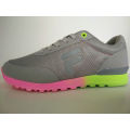 Grey Upper Colorful Rubber Outsole Running Shoes